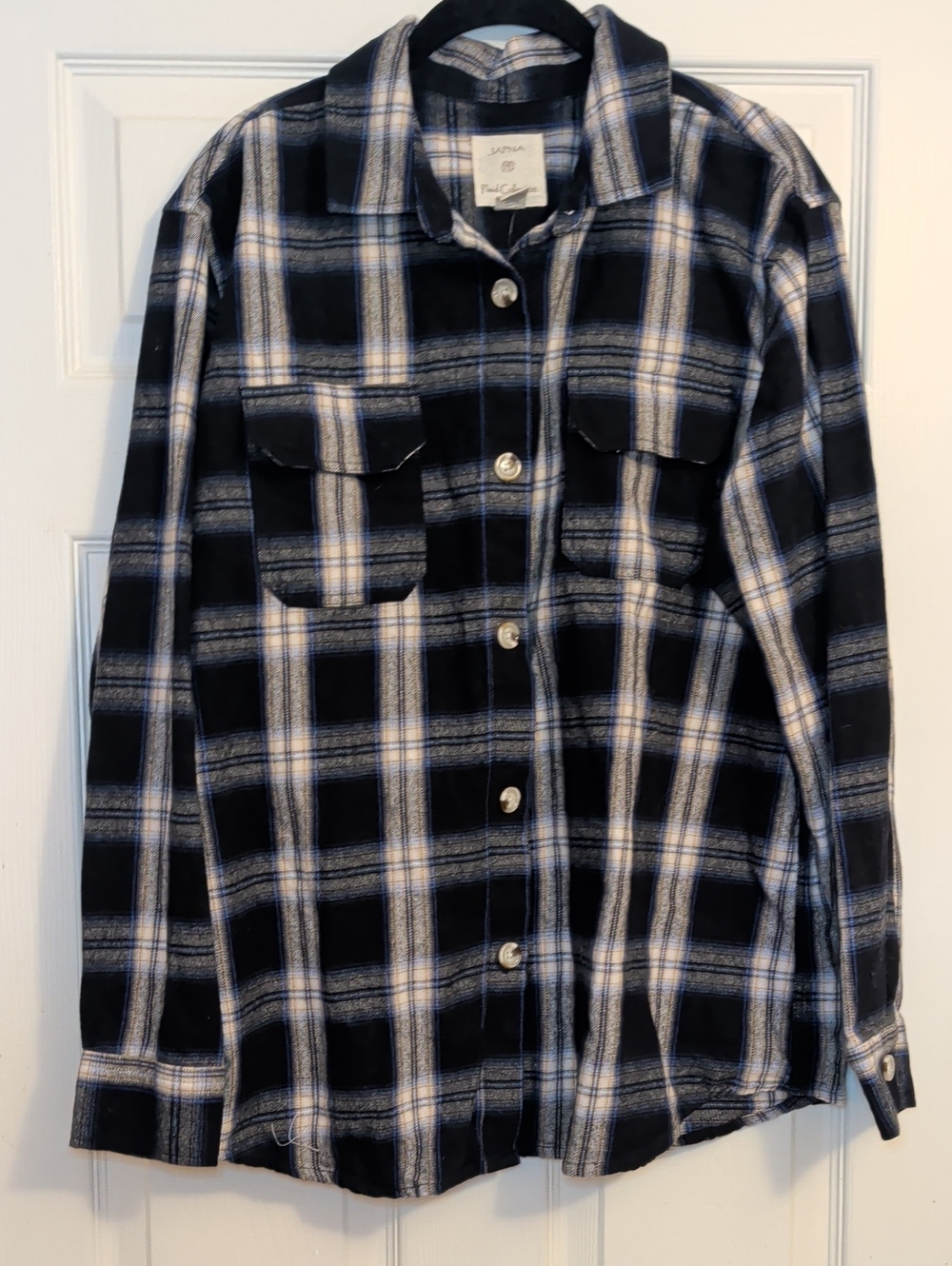 Japna Plaid Collection Button Down Top NWT